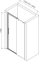 Душевая дверь в нишу AQUAme AQM4803-10 100 см, профиль хром, стекло прозрачное