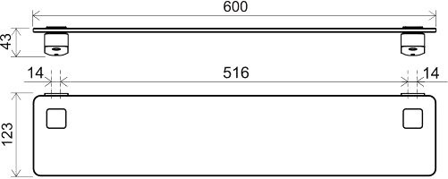 Полка под зеркало Ravak 10° TD 500.20 60 см, стеклянная