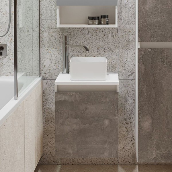 Тумба под раковину без столешницы Runo Бари 40 железный камень