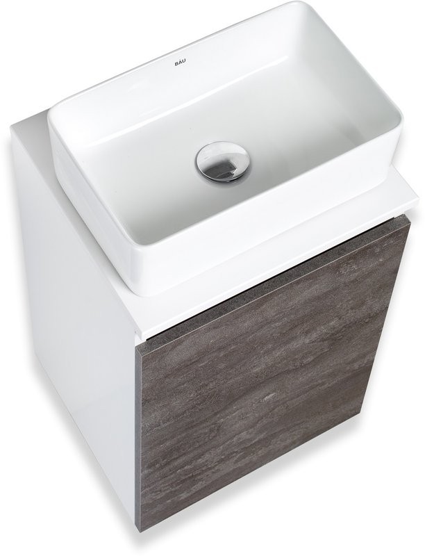 Тумба под раковину без столешницы Runo Бари 40 железный камень