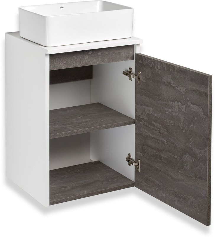 Тумба под раковину без столешницы Runo Бари 40 железный камень