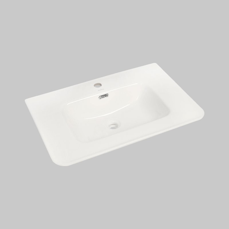 Тумба с раковиной Misty Мираж 70 подвесная, белый глянец