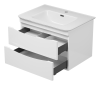 Тумба с раковиной Misty Мираж 70 подвесная, белый глянец