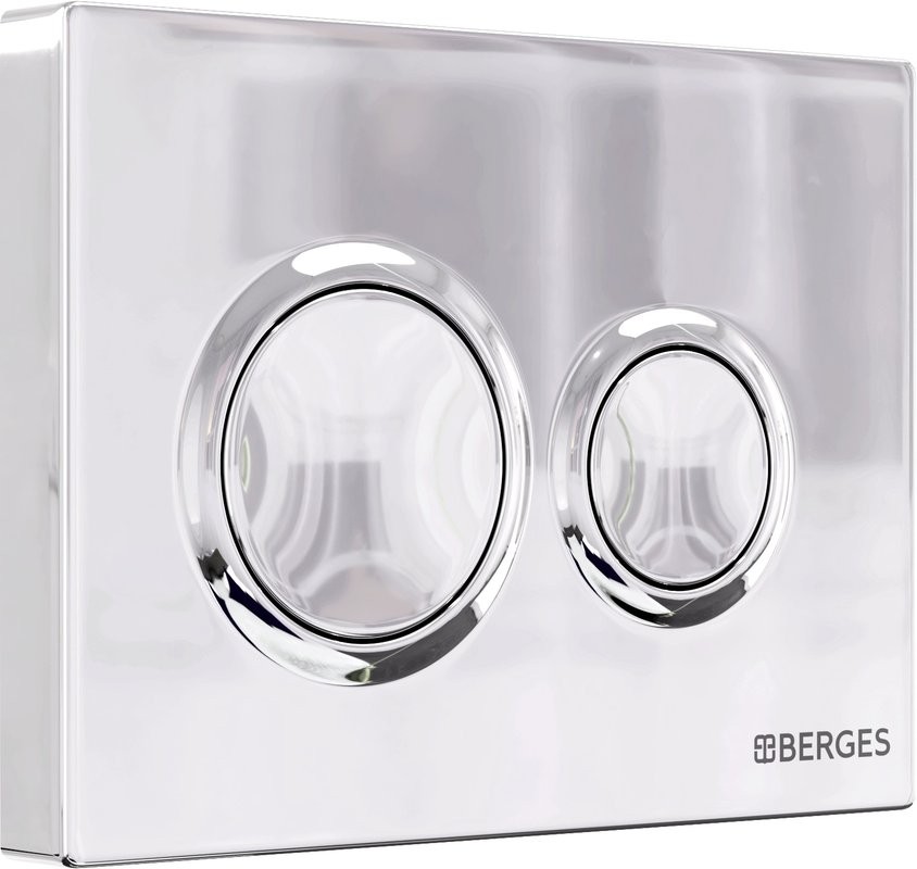 Комплект Berges Novum Vita Rimless крышка-сиденье, кнопка смыва O3, глянцевый хром