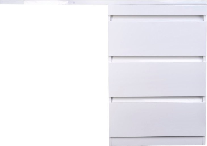 Тумба с раковиной Style Line Даллас 130 Люкс Plus напольная, белая, 3 ящика R