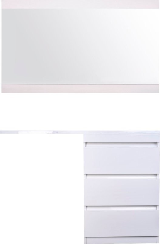 Тумба с раковиной Style Line Даллас 130 Люкс Plus напольная, белая, 3 ящика R