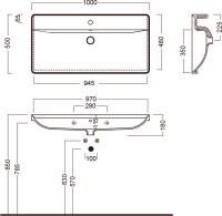 Мебельная раковина Hatria Canalgrande Y1EL01 100 см