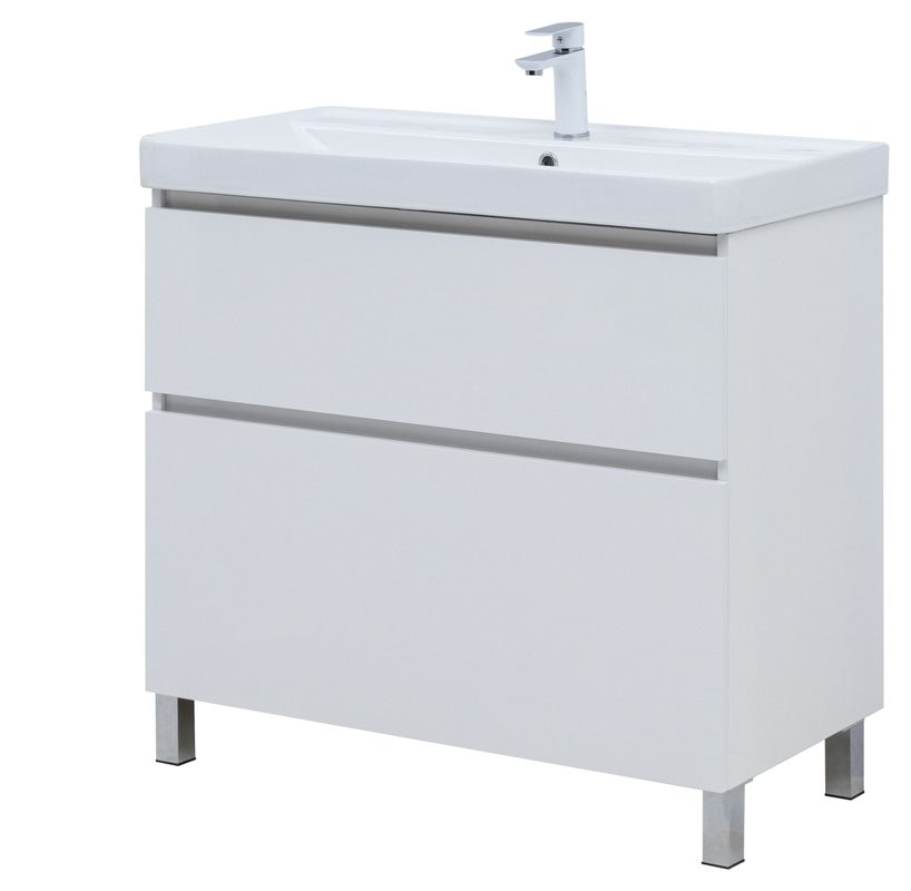 Тумба под раковину Aquanet Вега 90 890x460x790 напольная белый глянец