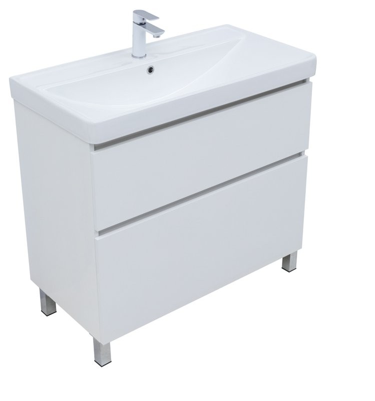 Тумба под раковину Aquanet Вега 90 890x460x790 напольная белый глянец