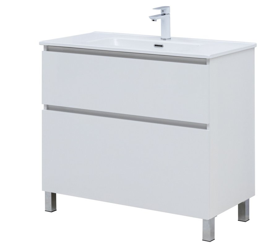 Тумба под раковину Aquanet Вега 90 890x460x790 напольная белый глянец