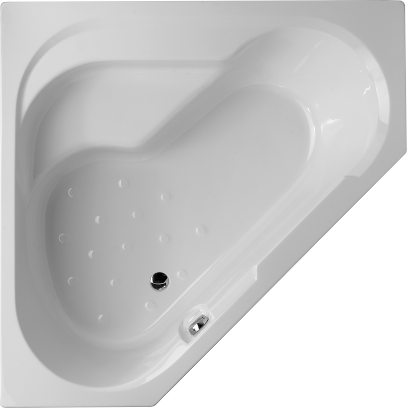 Акриловая ванна Jacob Delafon Bain-Douche L 145x145 см, угловая, левая, пристенная, белая, пятиугольная, с каркасом, с сиденьем