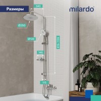 Душевая стойка Milardo Ideal Spa ILSSB3FM76 глянцевый хром