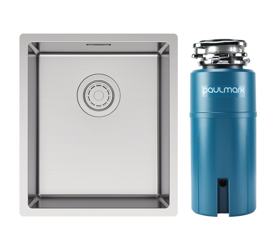 Комплект Мойка Paulmark Lassan LA38-BS сталь + Измельчитель Intenso