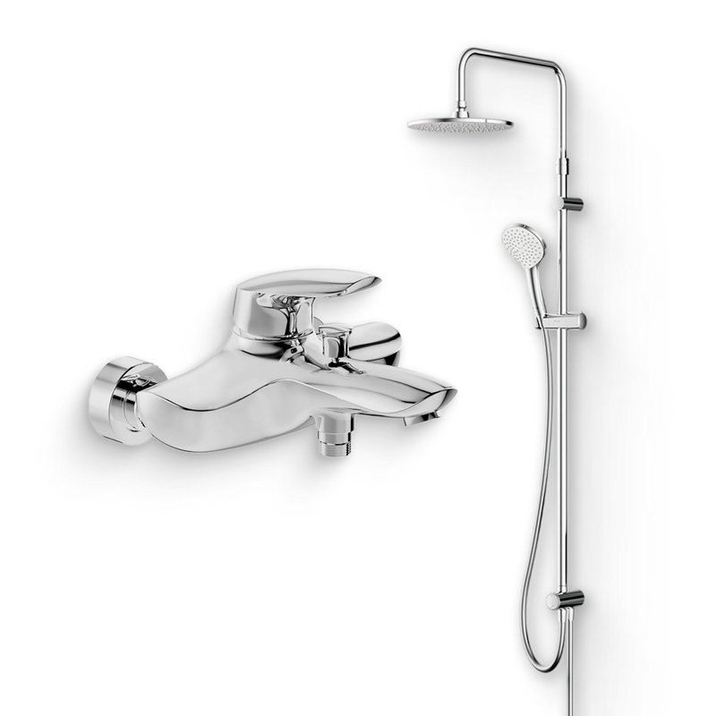 Душевой комплект Смеситель AM.PM Bliss L F5310032 + Стойка Gem F0790000