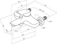 Душевой комплект Смеситель AM.PM Bliss L F5310032 + Стойка Gem F0790000