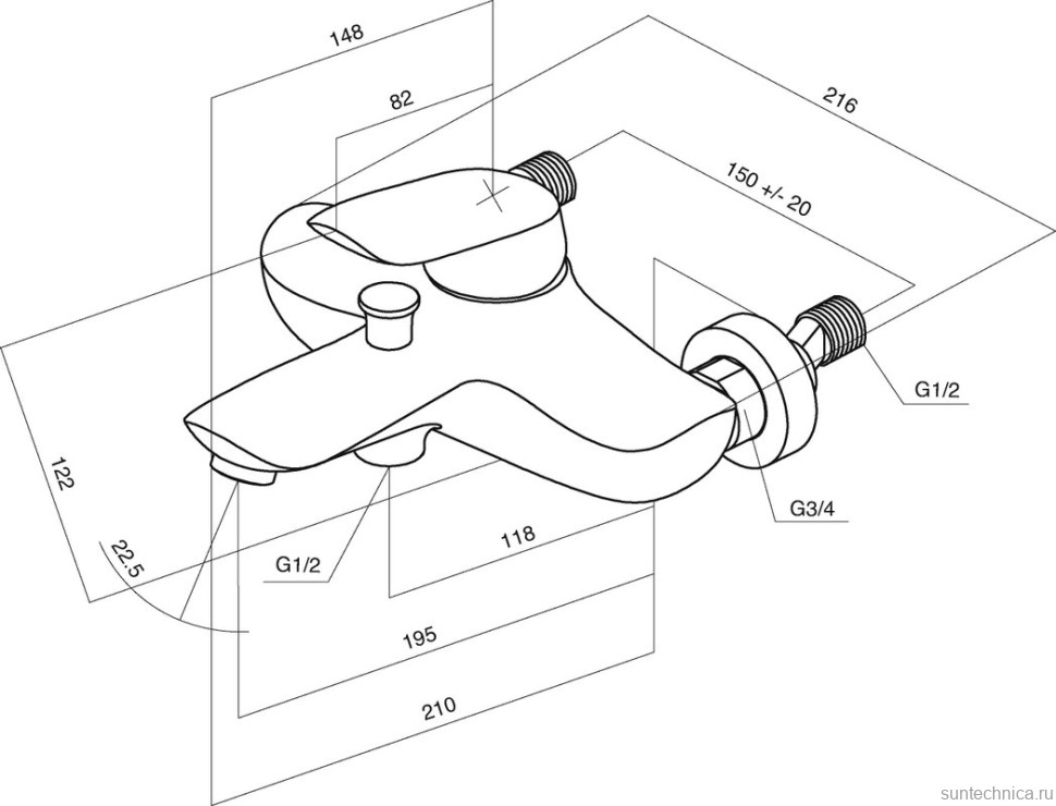 Душевой комплект Смеситель AM.PM Bliss L F5310032 + Стойка Gem F0790000