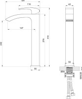 Смеситель для раковины Wonzon & Woghand WW-88239009-BG брашированное золото