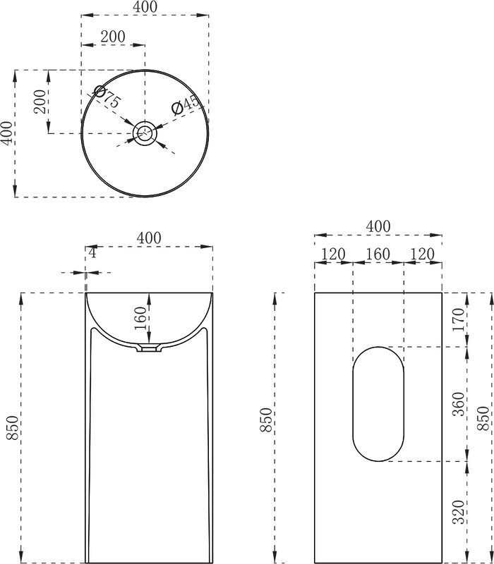 Раковина Vincea VBS-6SP01MW 40 напольная