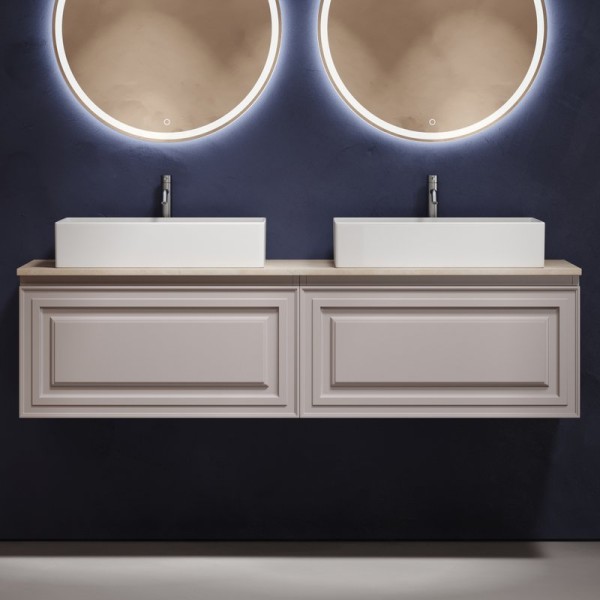 Тумба с раковиной Sancos Very 160 doha soft, столешница бежевая TT160A2X, раковина CN6070