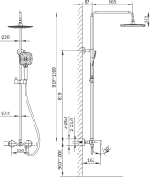 Душевая стойка AltroBagno Diretto 030413 Bi белая Душевая стойка AltroBagno Diretto 030413 Bi белая