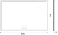 Зеркало BelBagno SPC-GRT-1200-800-LED-TCH-RAD с bluetooth, термометром и радио