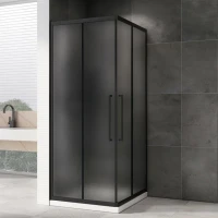 Душевой уголок Abber Schwarzer Diamant AG02080BMH 80x80, профиль черный матовый, стекло матовое