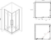 Душевой уголок Abber Schwarzer Diamant AG02080BMH 80x80, профиль черный матовый, стекло матовое