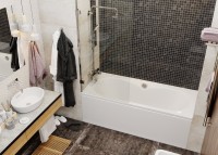 Акриловая ванна Vagnerplast Briana 185x90 см, пристенная, ультрабелая, с каркасом