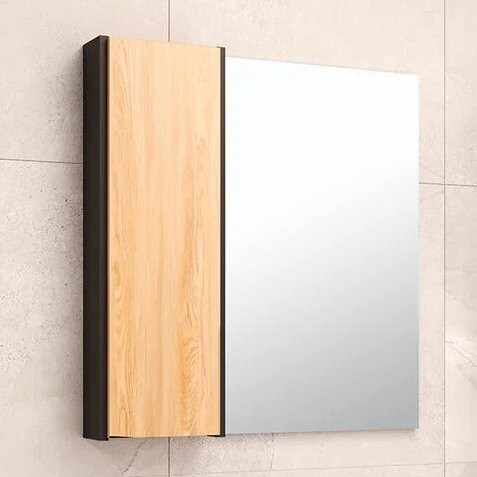 Зеркало Runo Мальта 70, дуб, черный