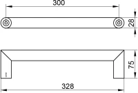 Поручень Keuco Reva 12807370000 латунь, матовый черный, настенный Поручень Keuco Reva 12807370000 латунь, матовый черный, настенный