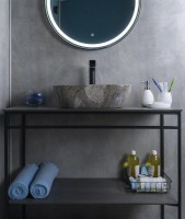 Накладная раковина GID Geometrico Mnc333T 46 под глянцевый камень, прямоугольная, фаянс