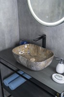 Накладная раковина GID Geometrico Mnc333T 46 под глянцевый камень, прямоугольная, фаянс