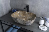 Накладная раковина GID Geometrico Mnc333T 46 под глянцевый камень, прямоугольная, фаянс