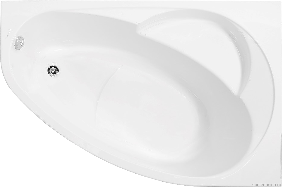 Акриловая ванна Vagnerplast Flora R 150x100 см, угловая, правая, пристенная, ультрабелая, асимметричная, с каркасом, с сиденьем