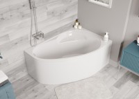 Акриловая ванна Vagnerplast Flora R 150x100 см, угловая, правая, пристенная, ультрабелая, асимметричная, с каркасом, с сиденьем