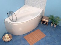 Акриловая ванна Vagnerplast Flora R 150x100 см, угловая, правая, пристенная, ультрабелая, асимметричная, с каркасом, с сиденьем