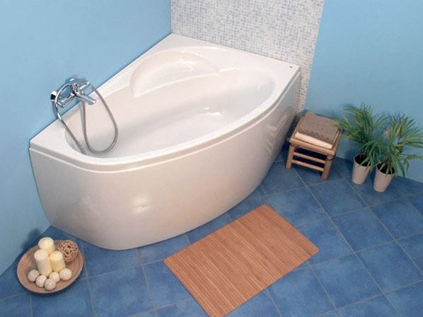 Акриловая ванна Vagnerplast Flora R 150x100 см, угловая, правая, пристенная, ультрабелая, асимметричная, с каркасом, с сиденьем