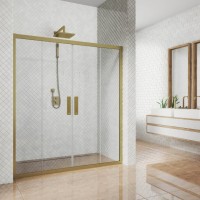 Душевая дверь в нишу Kubele DE019 D4-CLN-BR 150 см, профиль бронза