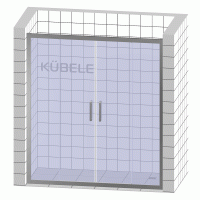 Душевая дверь в нишу Kubele DE019 D4-CLN-BR 150 см, профиль бронза