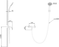 Смеситель для душа Wonzon & Woghand WW-4540-MB матовый черный