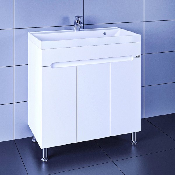 Тумба с раковиной СаНта Лондон 80 напольная, 3 двери