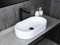 Накладная раковина GID Lago N9020 53 глянцевая белая, овальная, фаянс