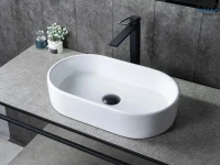Накладная раковина GID Lago N9020 53 глянцевая белая, овальная, фаянс