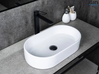 Накладная раковина GID Lago N9020 53 глянцевая белая, овальная, фаянс
