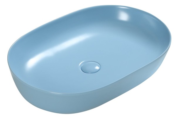 Накладная раковина SantiLine SL-1017BL голубая матовая