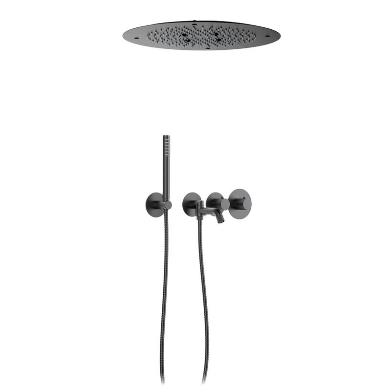 Душевой комплект Timo Petruma SX-2358/18SM С ВНУТРЕННЕЙ ЧАСТЬЮ, с термостатом, черное золото