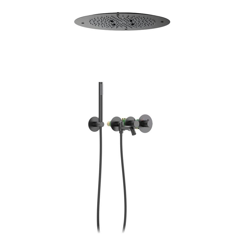 Душевой комплект Timo Petruma SX-2358/18SM С ВНУТРЕННЕЙ ЧАСТЬЮ, с термостатом, черное золото