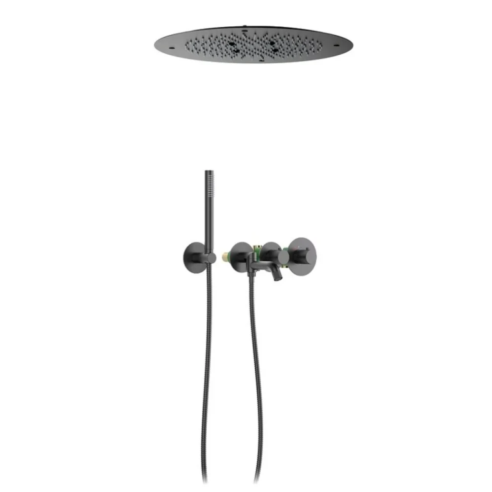 Душевой комплект Timo Petruma SX-2358/18SM С ВНУТРЕННЕЙ ЧАСТЬЮ, с термостатом, черное золото