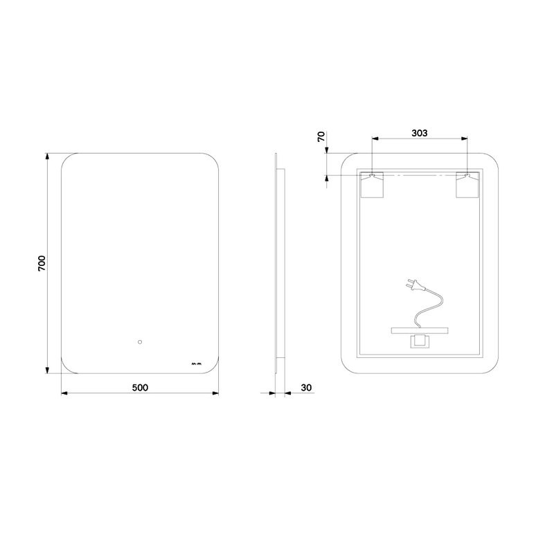 Зеркало AM.PM X-Joy M85MOX10501S1 с подсветкой