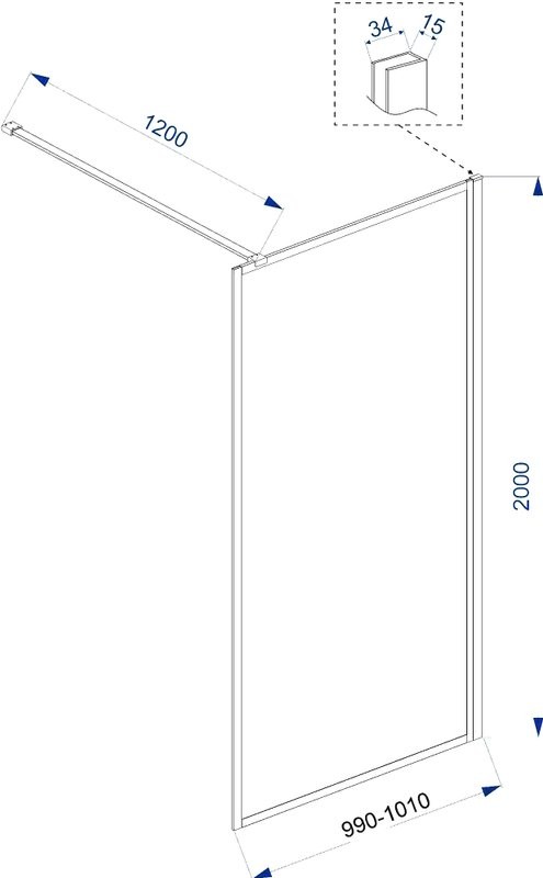 Душевая перегородка Veconi Korato KR80-100-01-C8 100 см